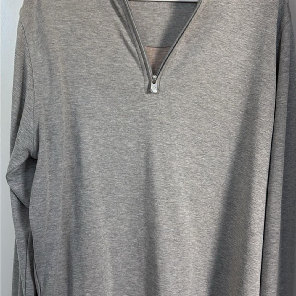 Peter Millar Gray Quarter-Zip Pullover